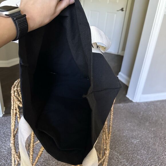 Jimmy Fairly Tote Bag Black & Cream Cotton Carry All Shopper - Picture 7 of 11